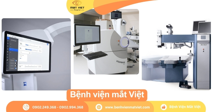 Trang thiết bị khám mắt bệnh viện mắt Việt